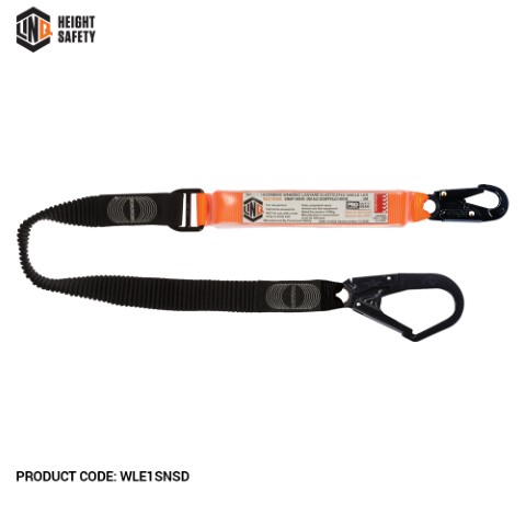 LINQ WEBBING LANYARD ELASTIC SNG LEG 1 X SNAP HOOK 1 X D.A SCAFF HOOK